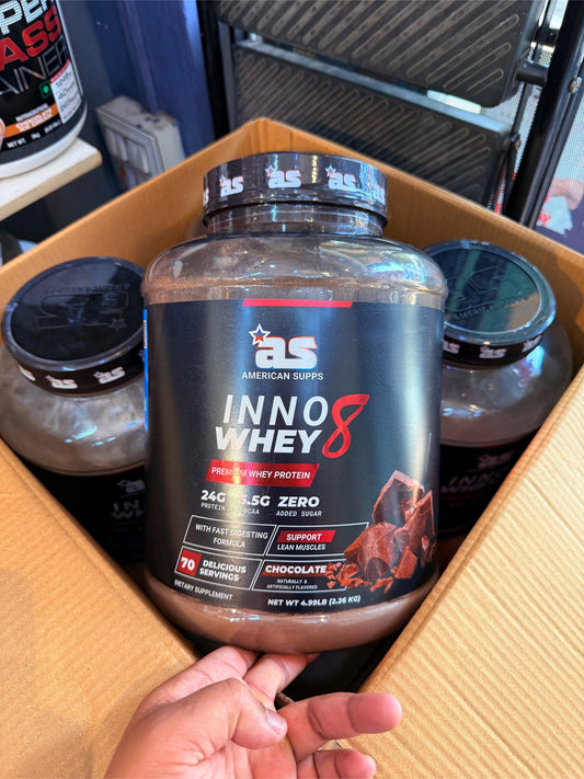 American Supps Inno Whey 8 Premium Whey Protein Powder, 2.26 kg, Cofee Flavour, 24g Protein Per Serving